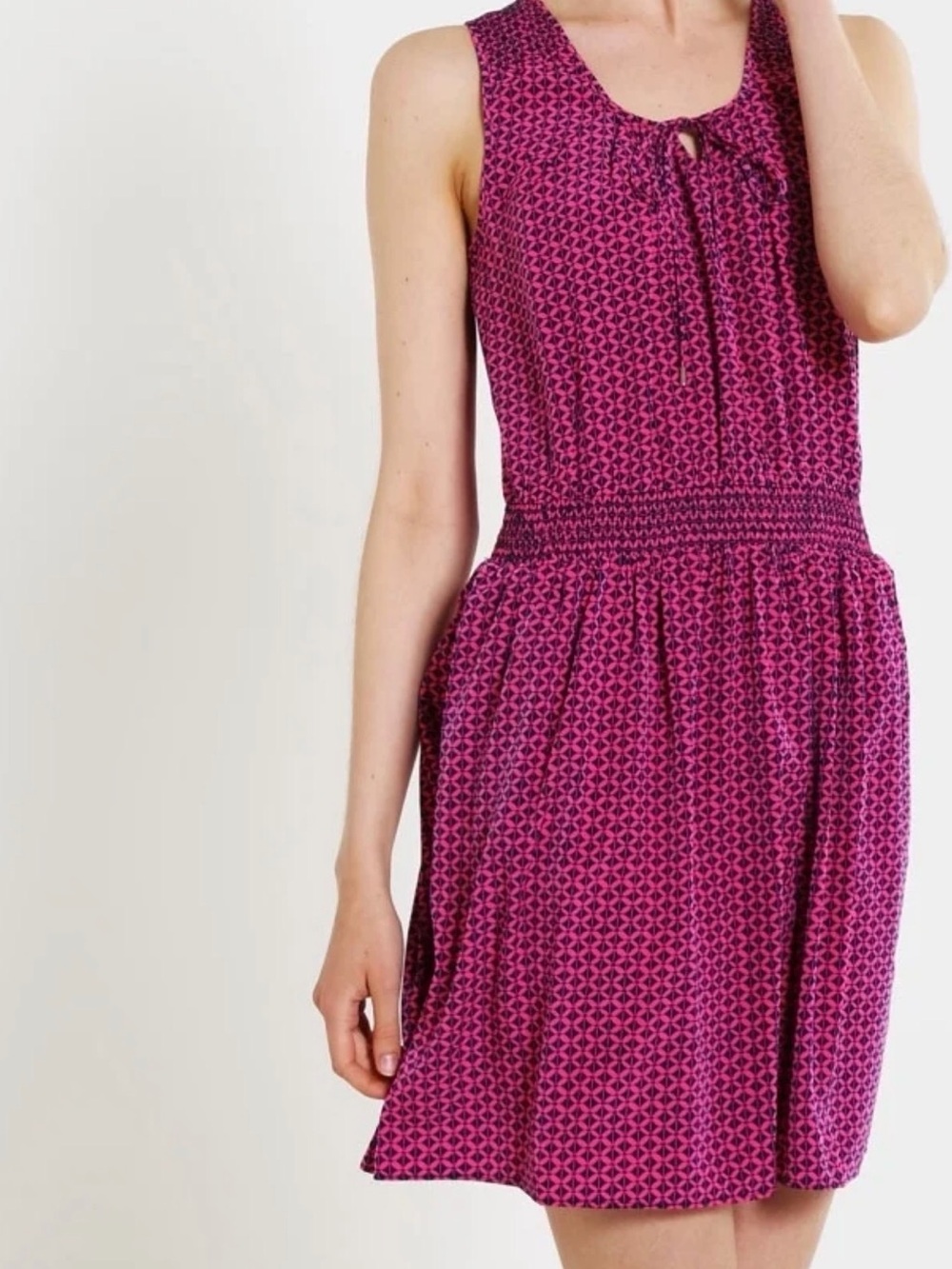 GAP sleeveless smock dress pink/navy pattern - size L